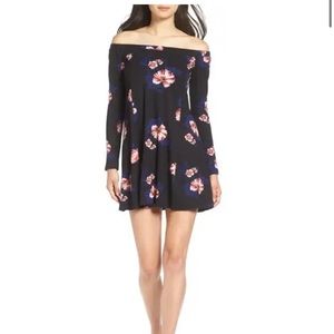 Lush off the shoulder floral print dress